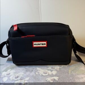 Hunter Black crossbody with Red Accents